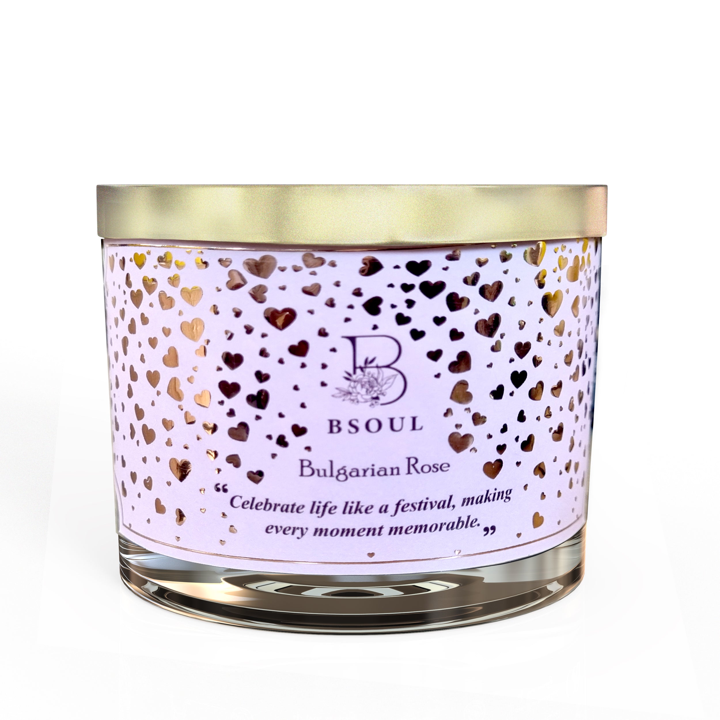 3 Wick Glass with Lid (Bulgarian Rose Garden)